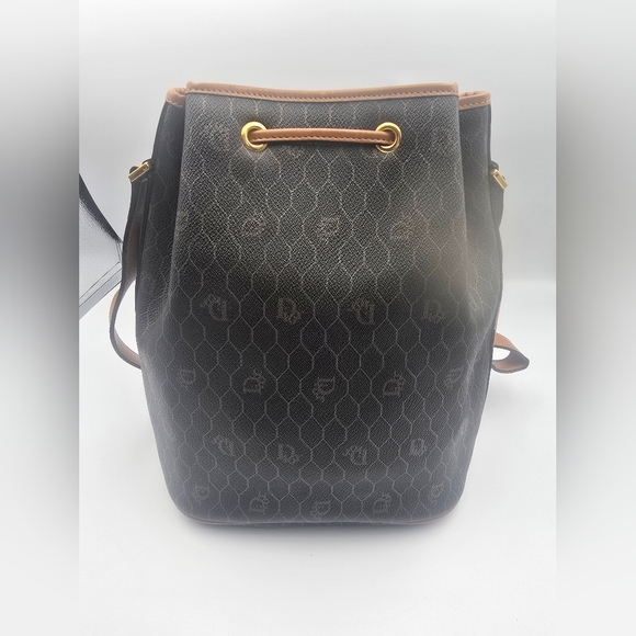 Christian Dior Black & Brown Vintage Honeycomb Crossbody Bucket Bag (EUC)(COA)✨️ - Picture 9 of 10
